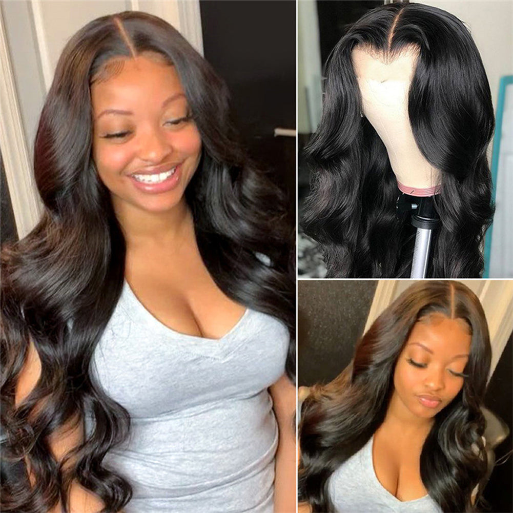 Long Deep Wave Synthetic Wig With Bangs | Glossy Volume