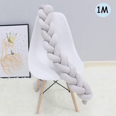 Braided Baby Bed Bumper for Cozy Nursery Bed Decor