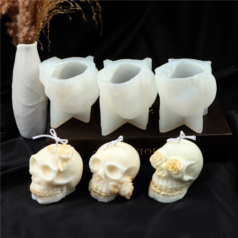 Silicone Skull Candle Mold for Detailed Gothic Candles