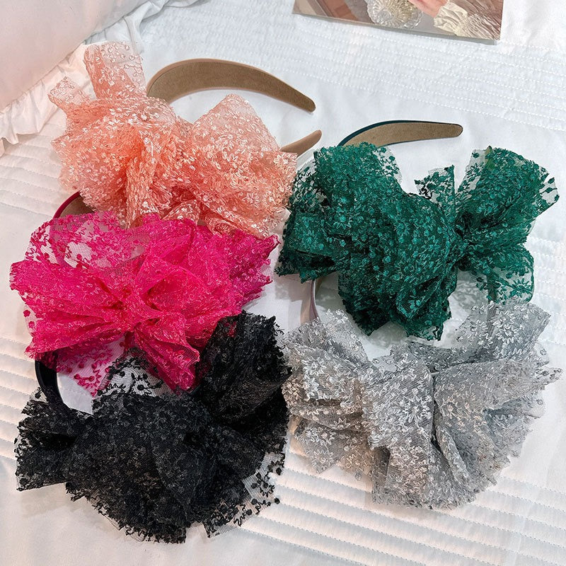 Oversized Lace Bow Headband for Statement Hair Looks