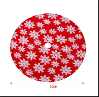 Christmas Tree Skirt with Festive Snowflake Pattern