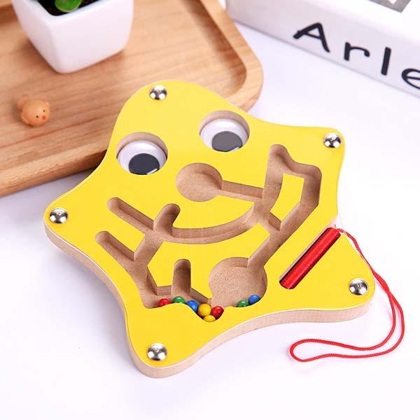 Wooden Magnetic Maze Toy for Fine Motor Skill Play