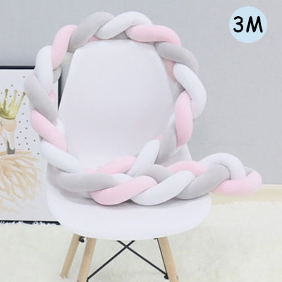 Braided Baby Bed Bumper for Cozy Nursery Bed Decor