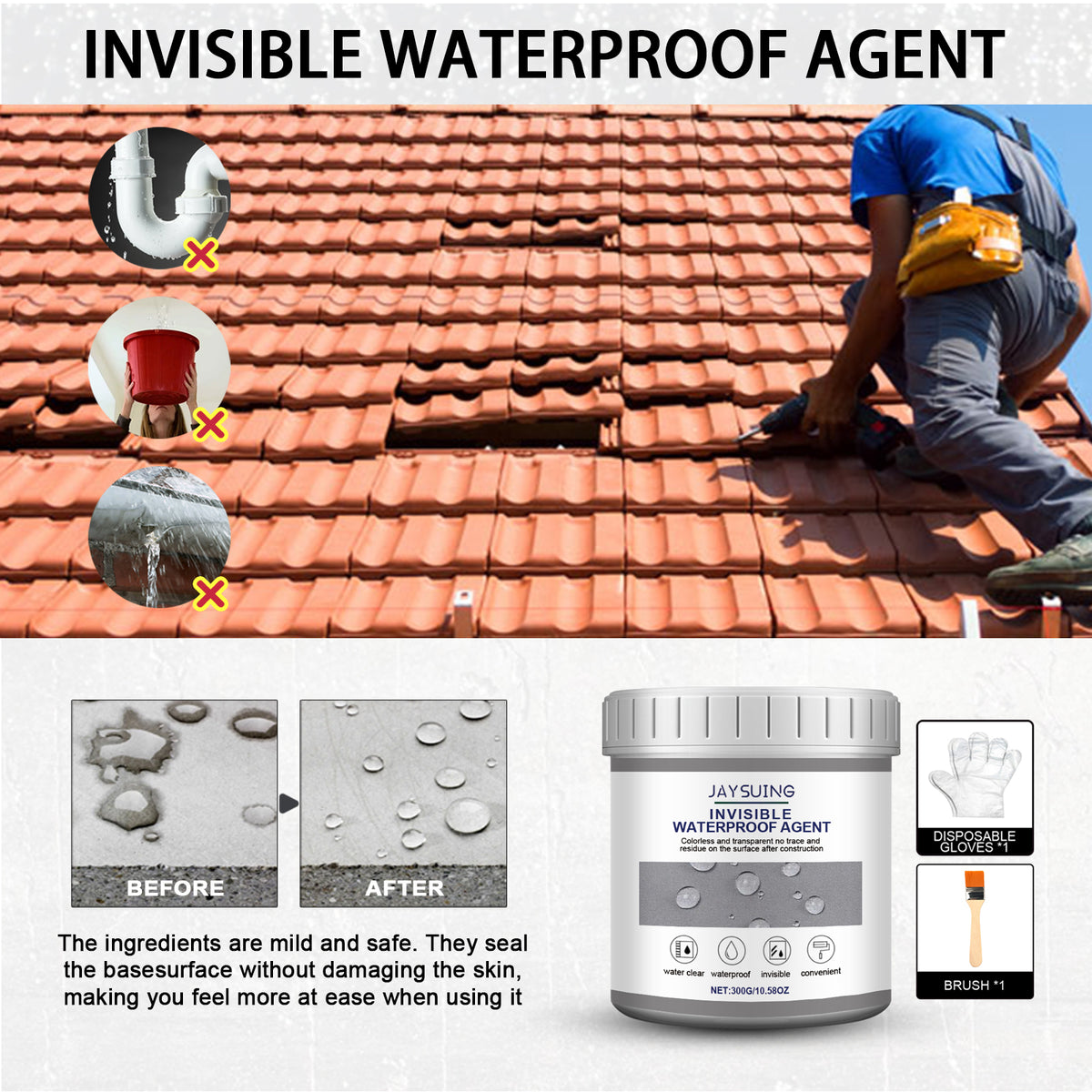 Waterproof Sealant for Bathroom Leak Repair & Tiles