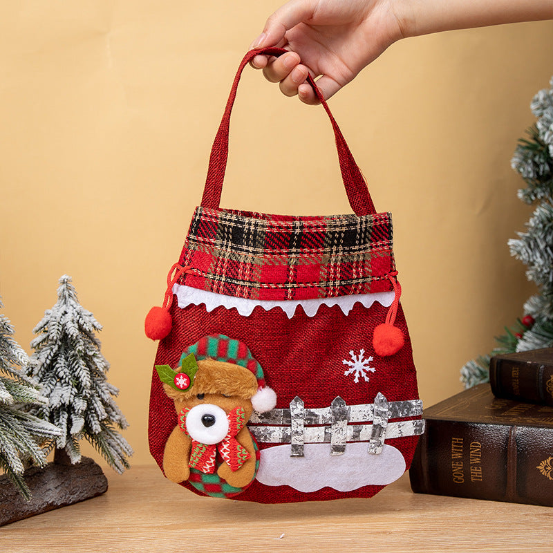 Christmas Gift Bag — Reusable Snowman Apple Design