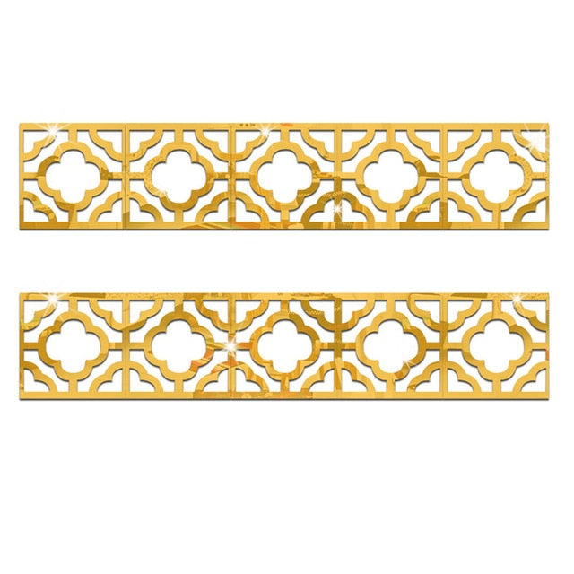 Lace 3D Acrylic Mirror Wall Stickers for Elegant Decor