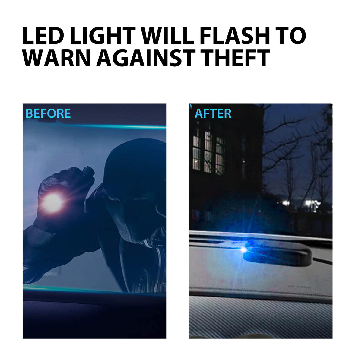 Anti-Theft Car Alarm Light With Flashing Blue LED