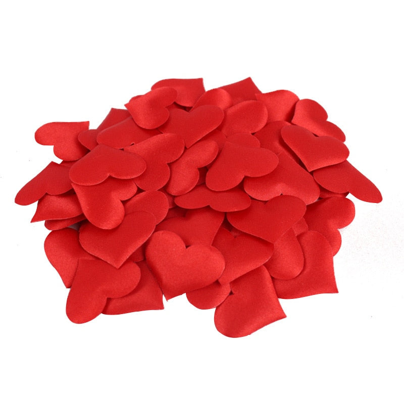 Satin Heart Petals Wedding Confetti, 50-Piece Decor