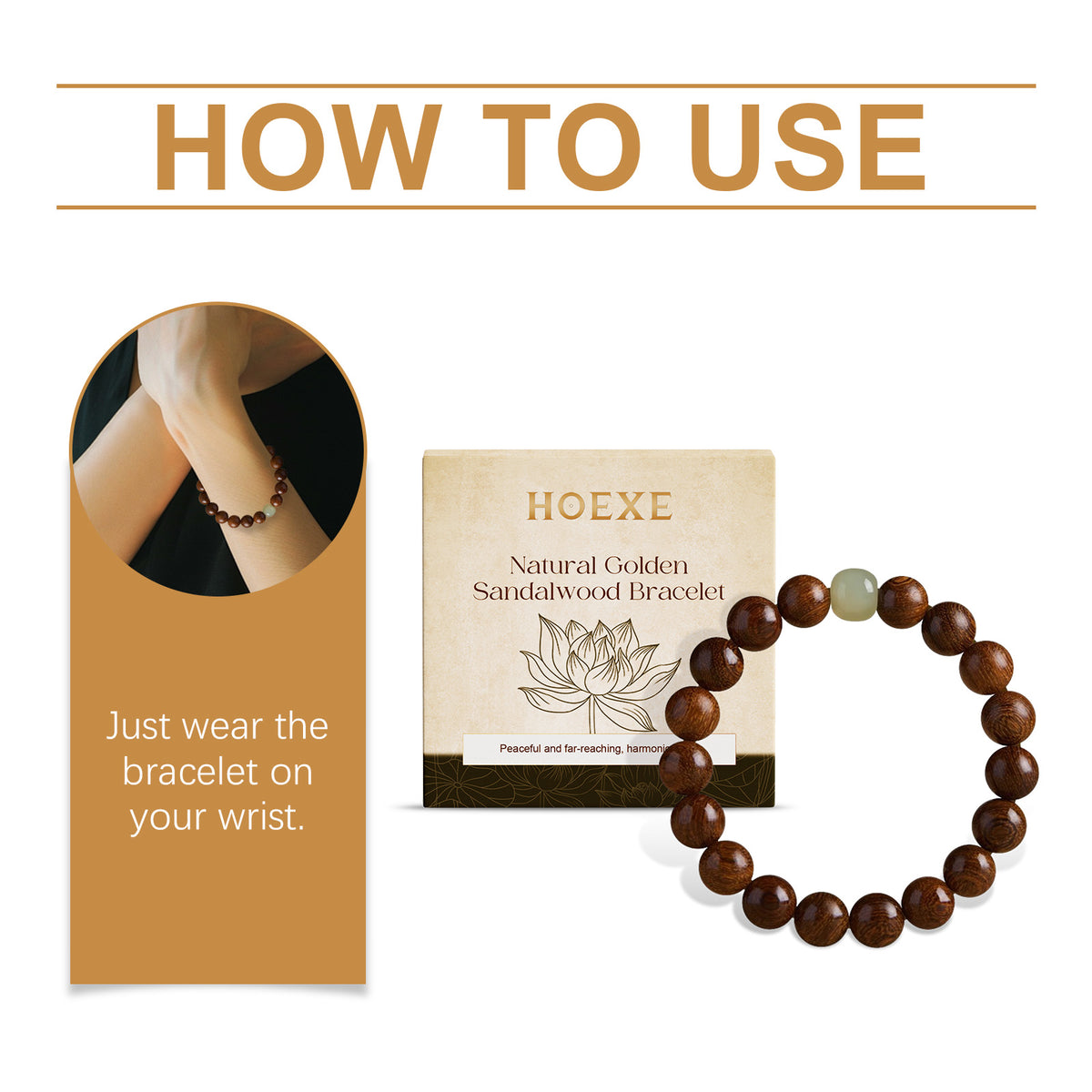 Sandalwood Bead Bracelet With Peaceful Natural Style