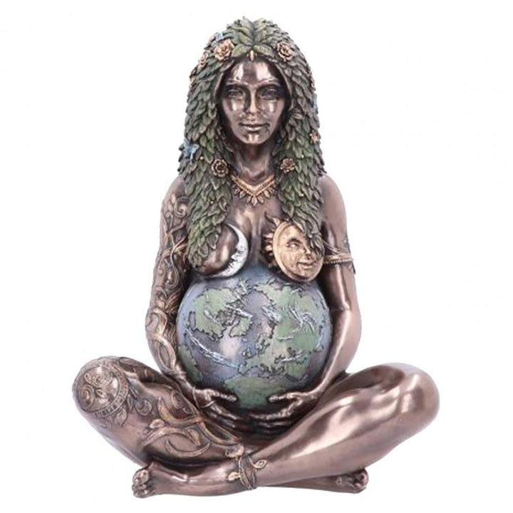 Earth Mother Goddess Statue: Bronze Resin Home Decor