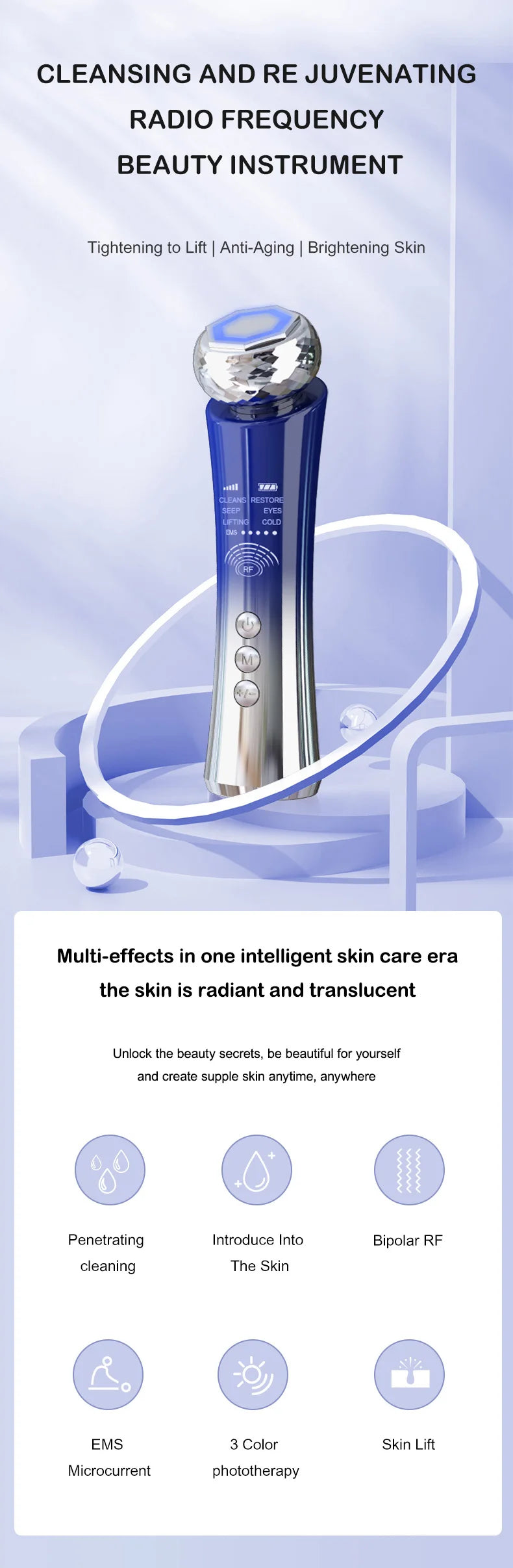 Microcurrent Facial Massager — Visible Lift & Wrinkle