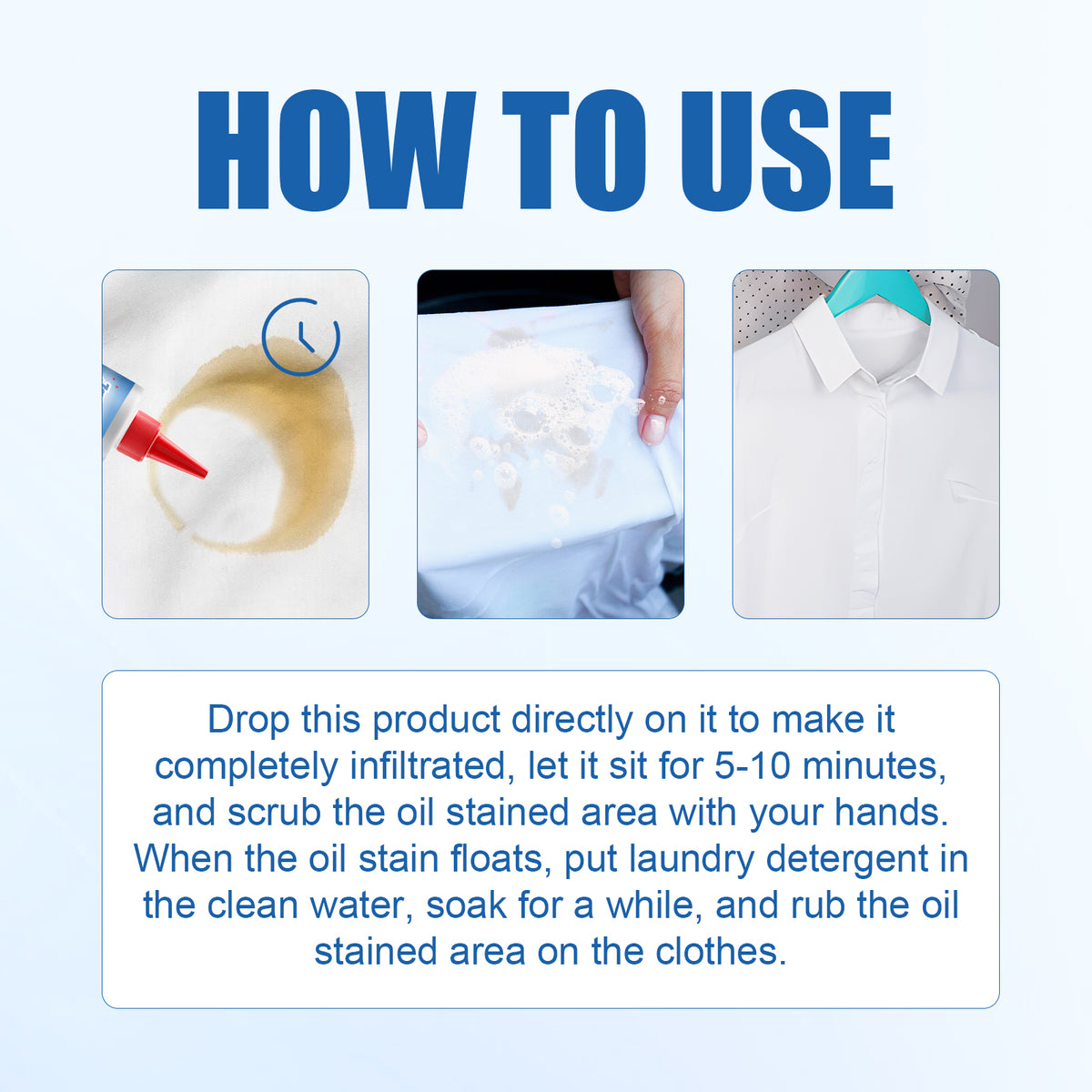 Clothing Stain Remover for Cuffs, Collars & Fabrics