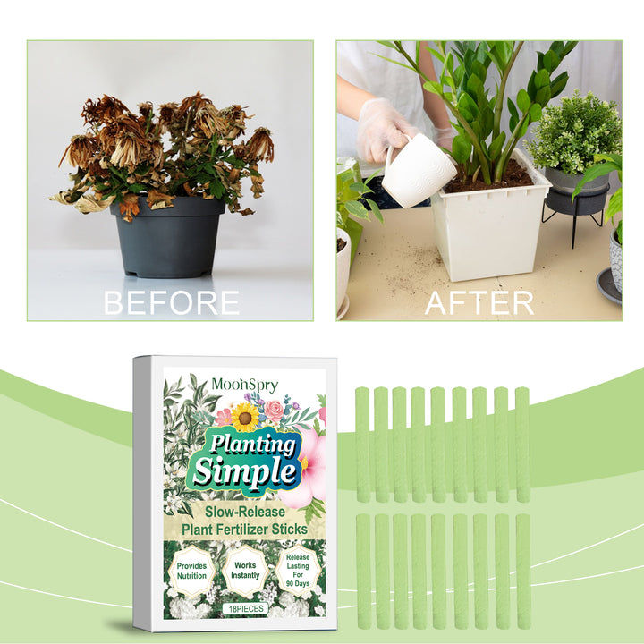 Plant Fertilizer Sticks for 90-Day Houseplant Care