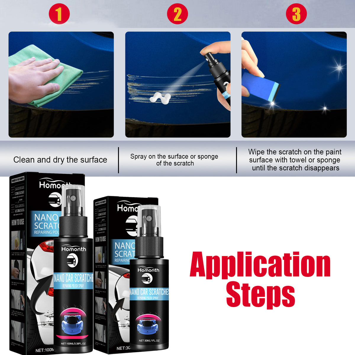 Car Scratch Repair Spray for Minor Paint Marks & Swirls