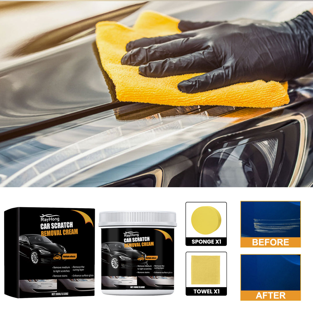 Car Scratch Removal Cream for Paint Surface Scuffs