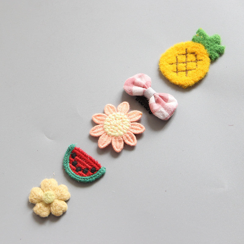 Girls Hair Clips – Colorful Crown, Bow & Flower Set