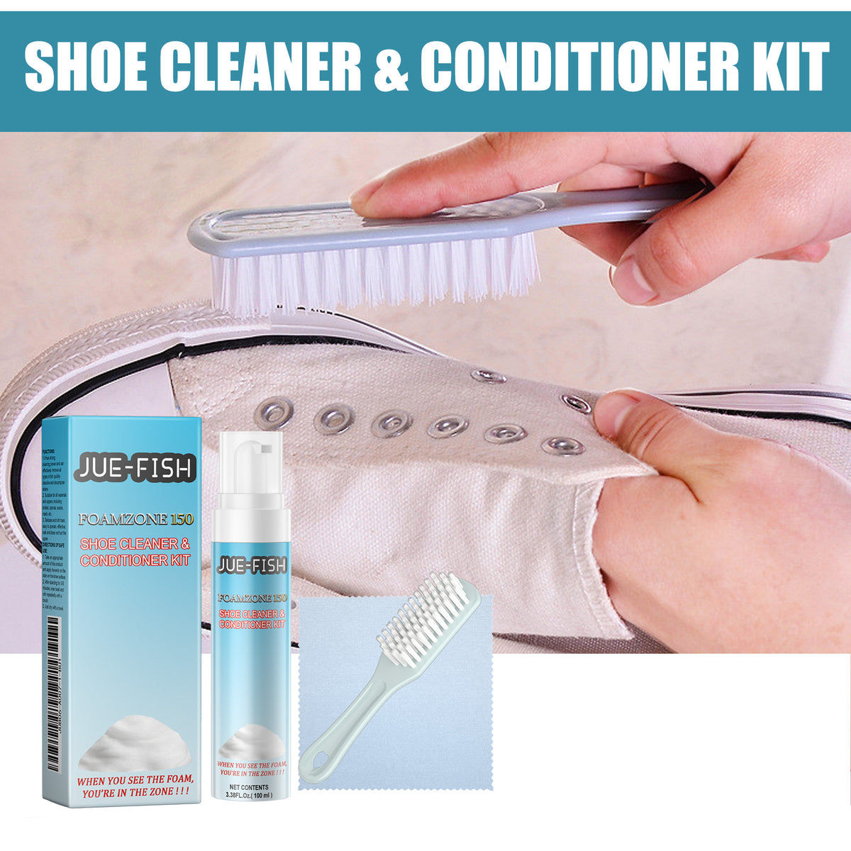 Shoe Cleaner Kit for White Leather & Rubber Shoe Care