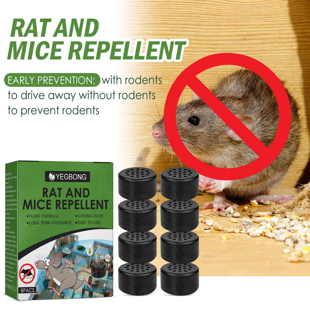 Rat Repellent Pills for Cars, Home & Outdoor Areas