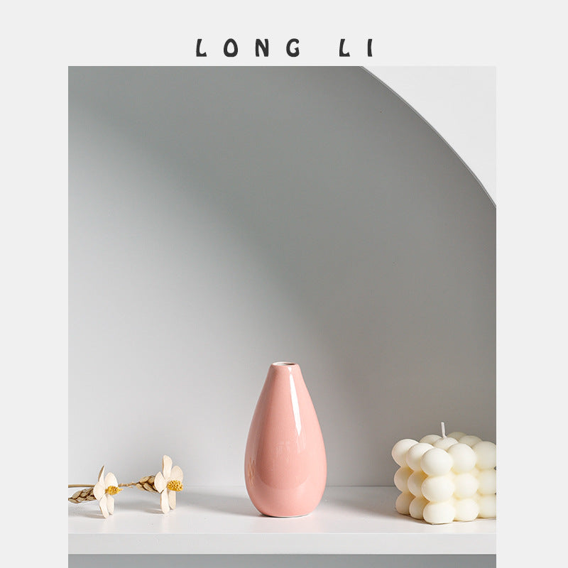 Pastel Ceramic Mini Vase for Desk and Shelf Decor