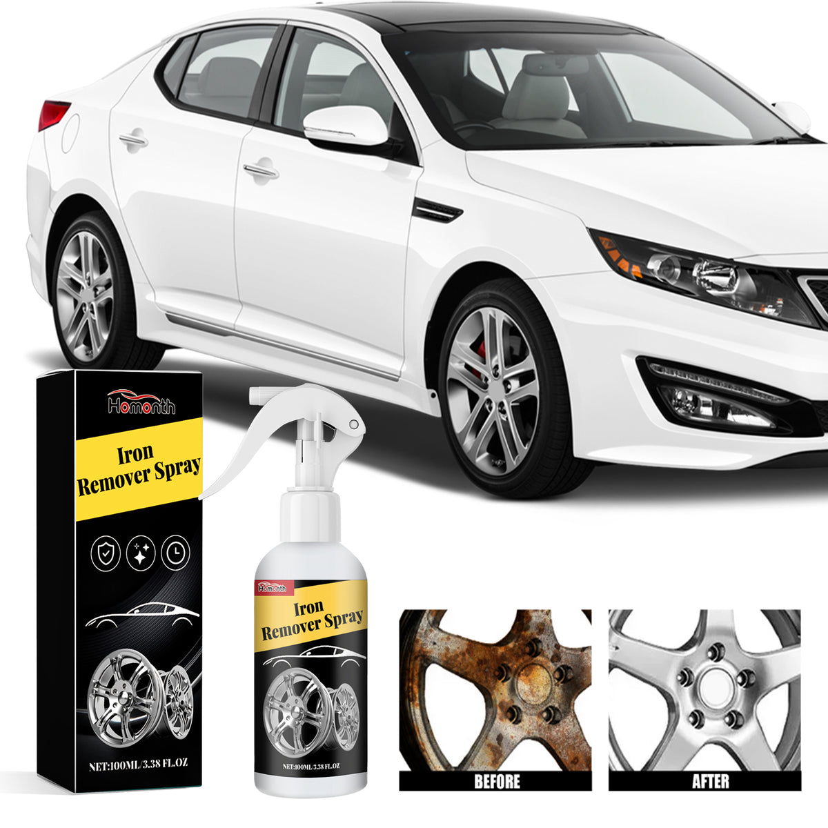 Iron Remover Spray for Wheels and Rusty Metal Care