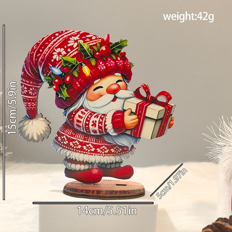 Christmas Wooden Figurine Decor for Festive Displays