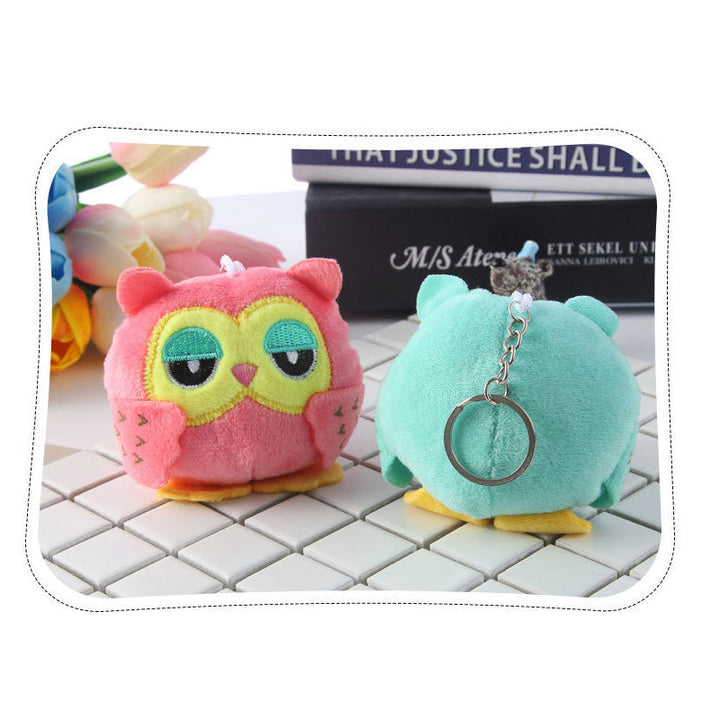 Owl Plush Keychain: Colorful Charm for Bags and Keys