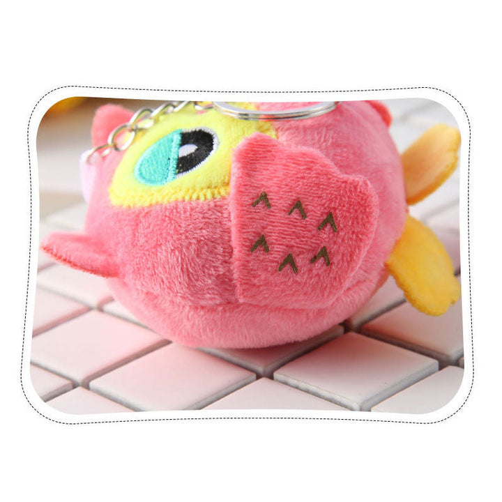 Owl Plush Keychain: Colorful Charm for Bags and Keys