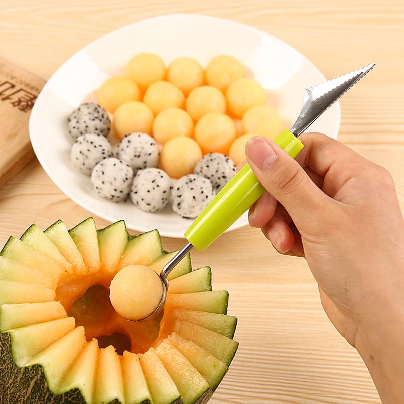 Dual-Head Melon Baller & Fruit Carving Knife for Platters