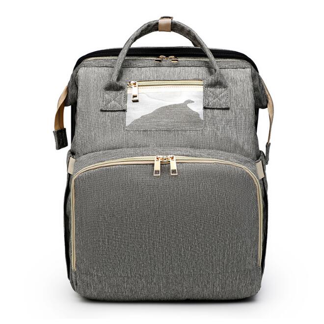 2-in-1 Diaper Backpack With Portable Travel Baby Bed