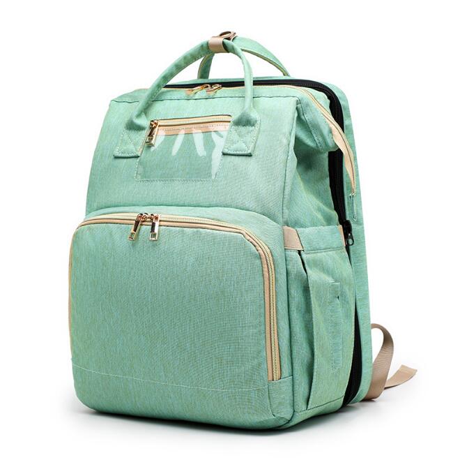 2-in-1 Diaper Backpack With Portable Travel Baby Bed