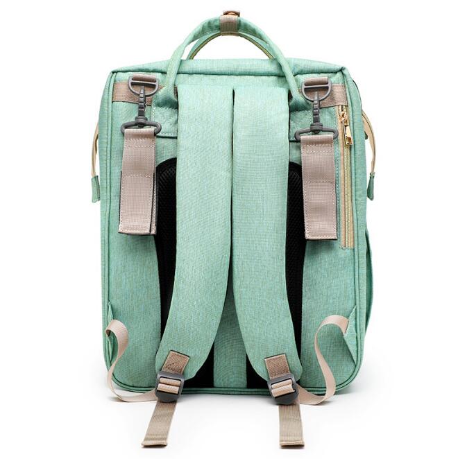 2-in-1 Diaper Backpack With Portable Travel Baby Bed