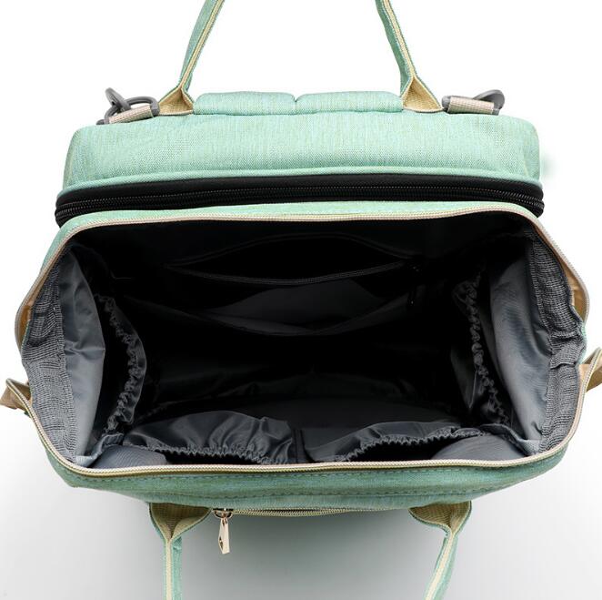 2-in-1 Diaper Backpack With Portable Travel Baby Bed
