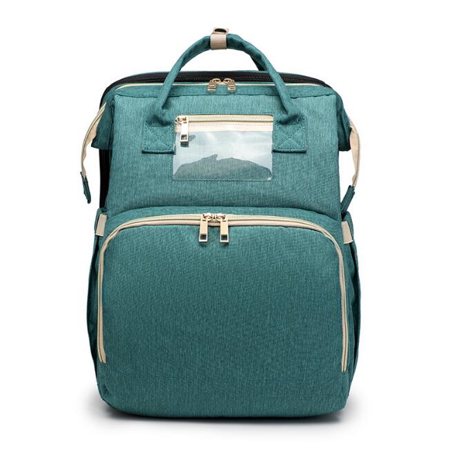2-in-1 Diaper Backpack With Portable Travel Baby Bed