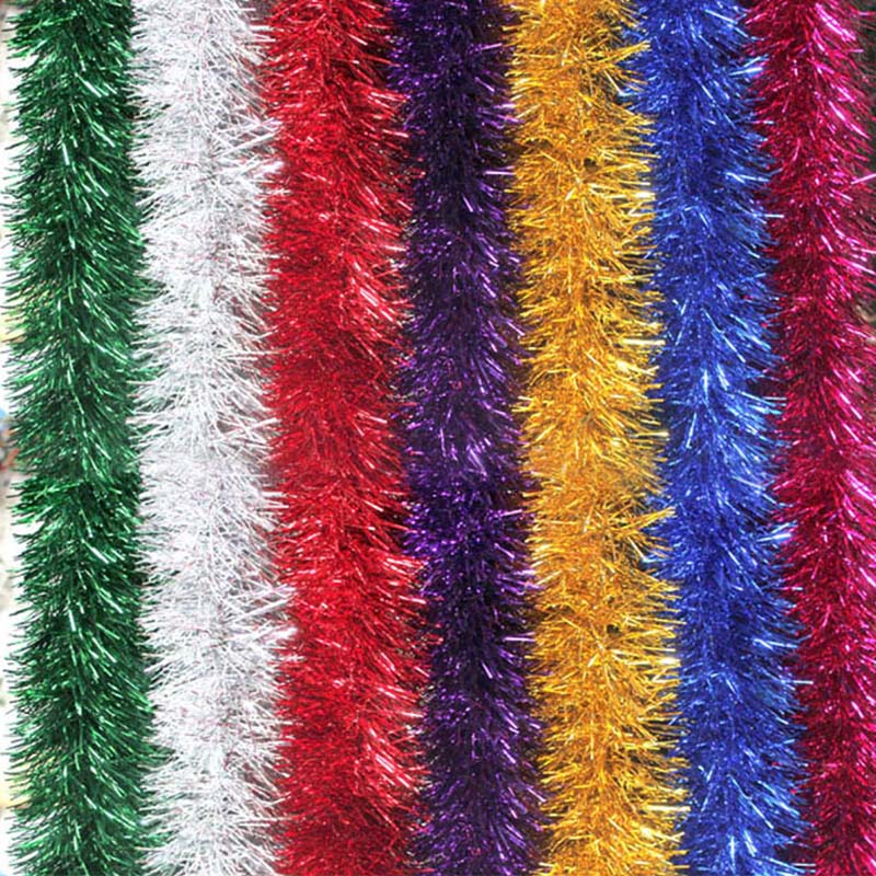 2M Colorful Tinsel Garland for Festive Decorating