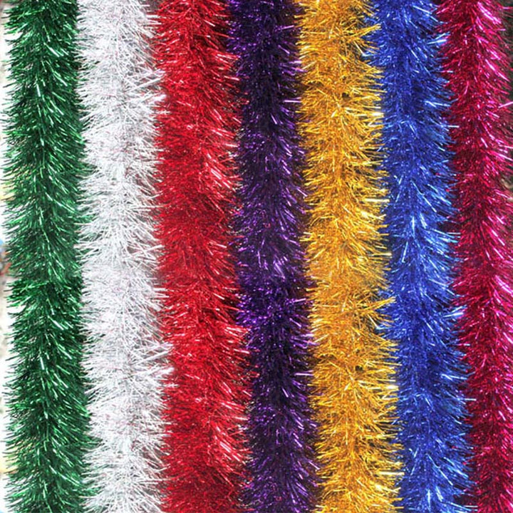 2M Colorful Tinsel Garland for Festive Decorating