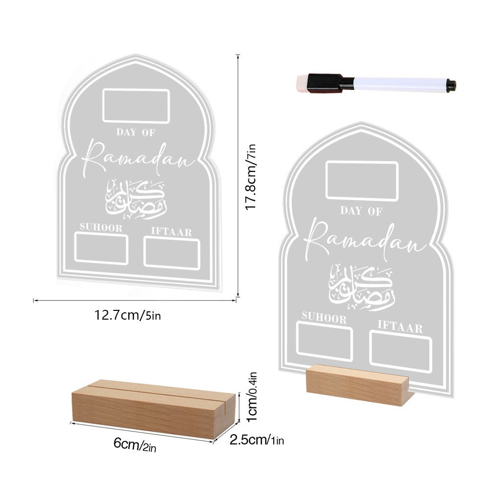 Ramadan Tabletop Ornament With Writable Time Display