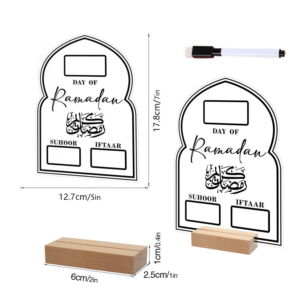 Ramadan Tabletop Ornament With Writable Time Display