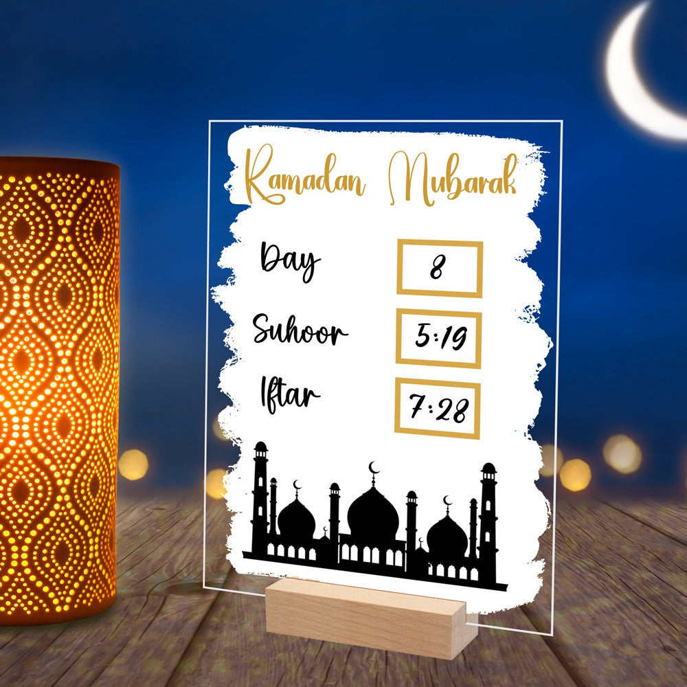 Ramadan Tabletop Ornament With Writable Time Display
