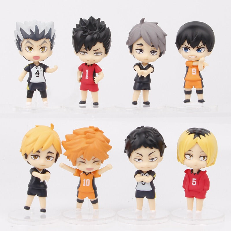 Volleyball Anime Figurine Set for Team Desk Display