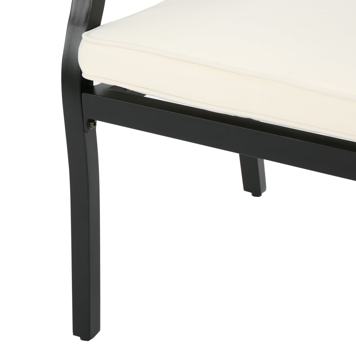 Outdoor Dining Chairs Set of 2 with Cream Cushions