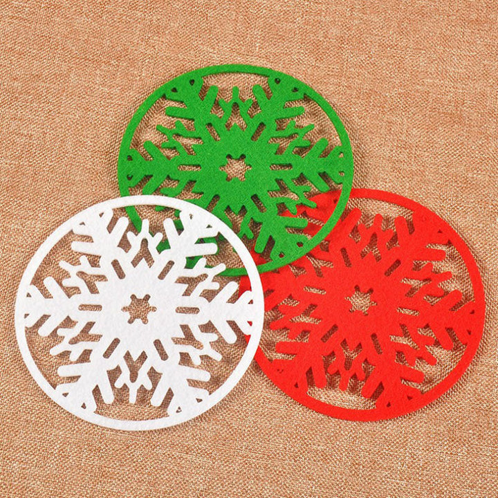10cm Felt Snowflake Table Mats for Christmas Decor