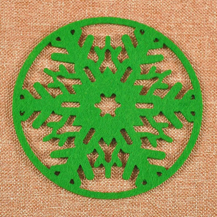 10cm Felt Snowflake Table Mats for Christmas Decor