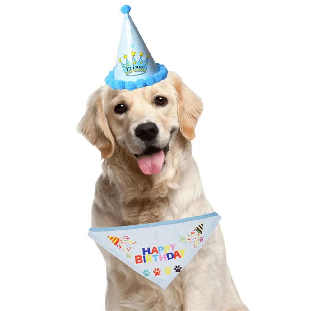 Dog Birthday Hat & Bandana Set for Photo-Ready Pets