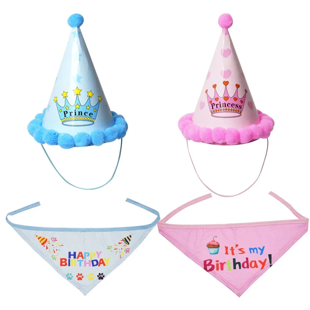 Dog Birthday Hat & Bandana Set for Photo-Ready Pets