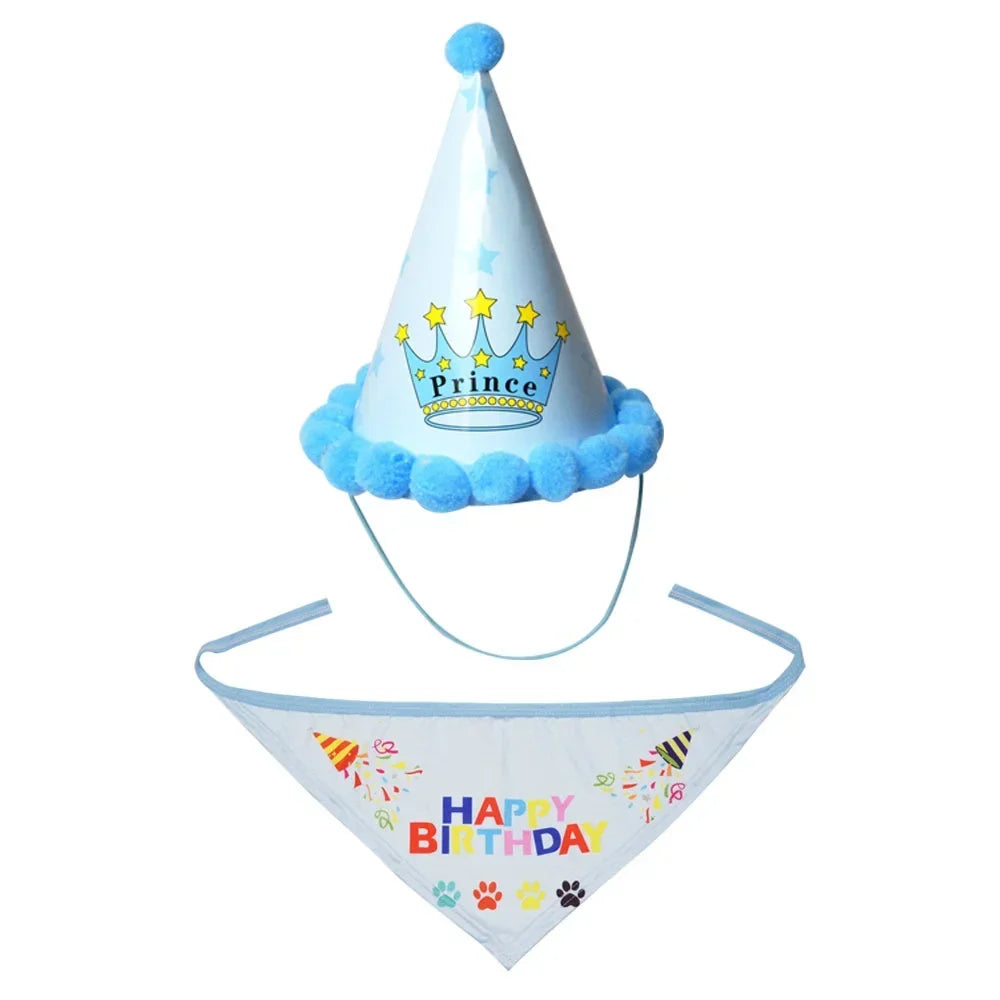 Dog Birthday Hat & Bandana Set for Photo-Ready Pets