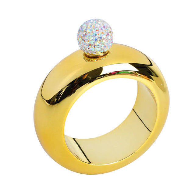 Bangle Bracelet Hip Flask: 3.5 oz Stainless Steel Wearable