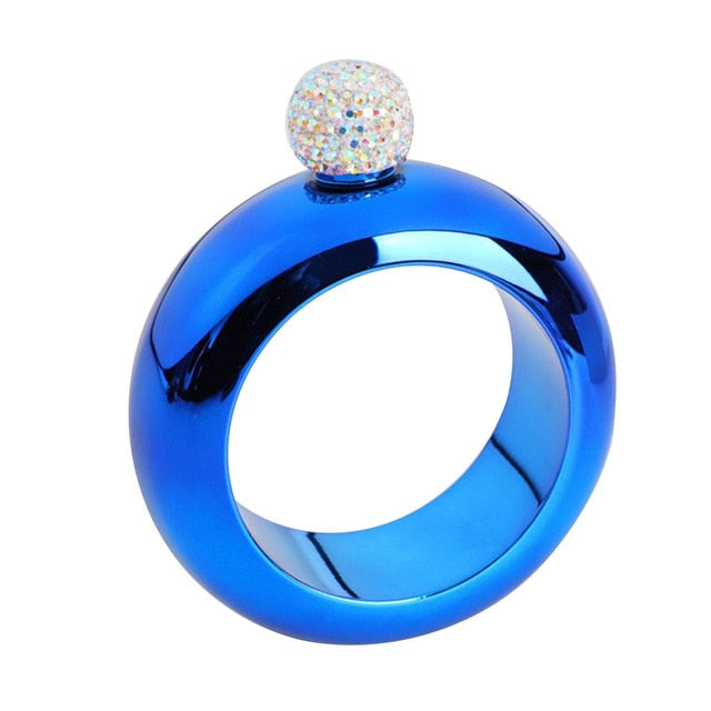 Bangle Bracelet Hip Flask: 3.5 oz Stainless Steel Wearable