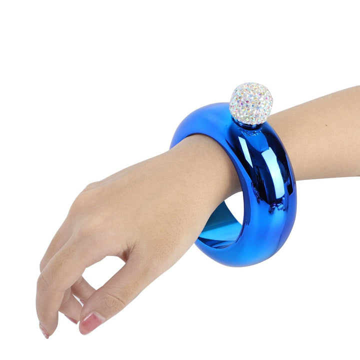 Bangle Bracelet Hip Flask: 3.5 oz Stainless Steel Wearable