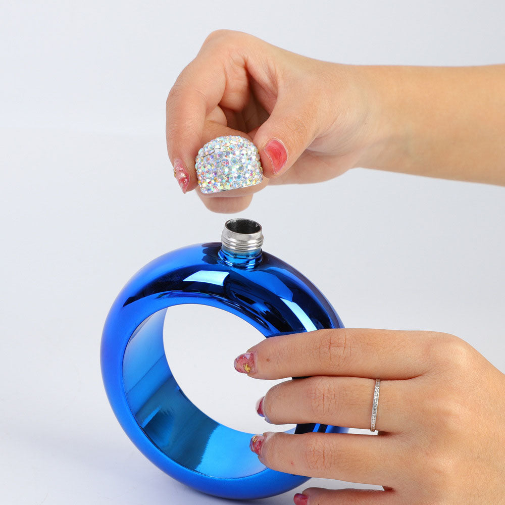 Bangle Bracelet Hip Flask: 3.5 oz Stainless Steel Wearable