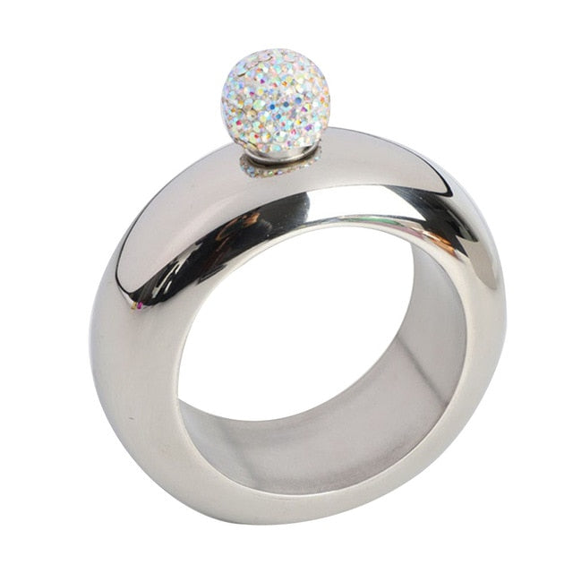Bangle Bracelet Hip Flask: 3.5 oz Stainless Steel Wearable